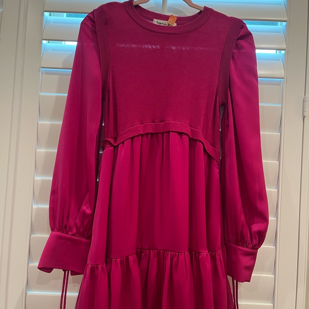 Chic Pink Long Sleeve Dress